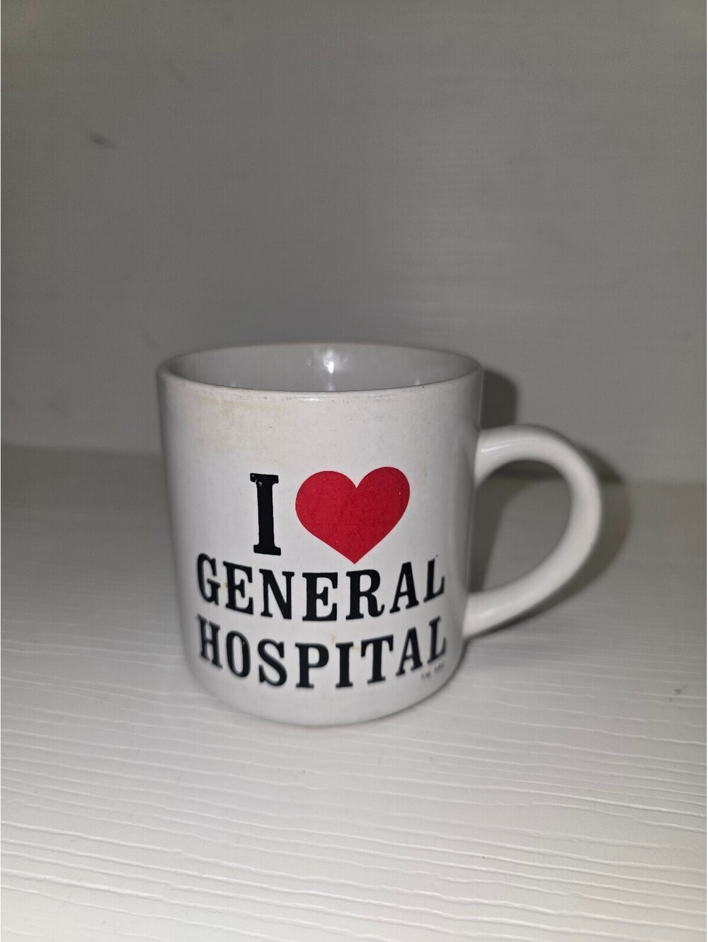 Vintage I Love General Hospital Coffee Mug ABC Soap Opera Promo Ceramic Cup
